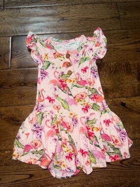 Posh Peanut Bamboo Flamingo Bodysuit Twirl Dress 18/24 Month